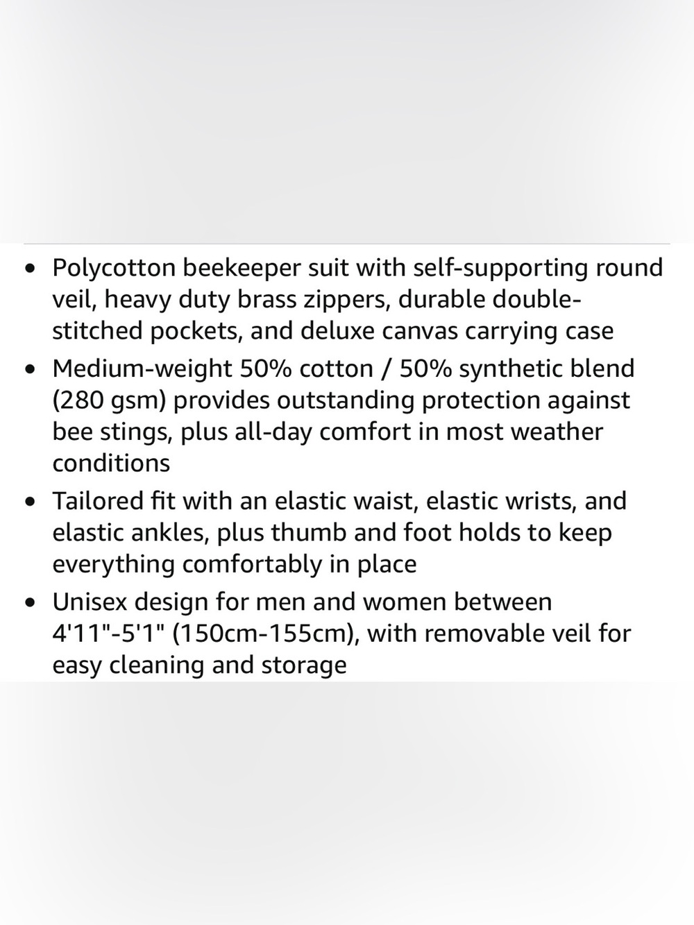 Humble Bee Beekeeping Suit 410 Polycotton-with round veil. Unisex. XS. - Picture 10 of 11